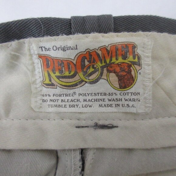 Red Camel Khakis Chino Twill Pants Flat Front Slacks Cotton Gray 40W x 31L USA - Picture 3 of 6